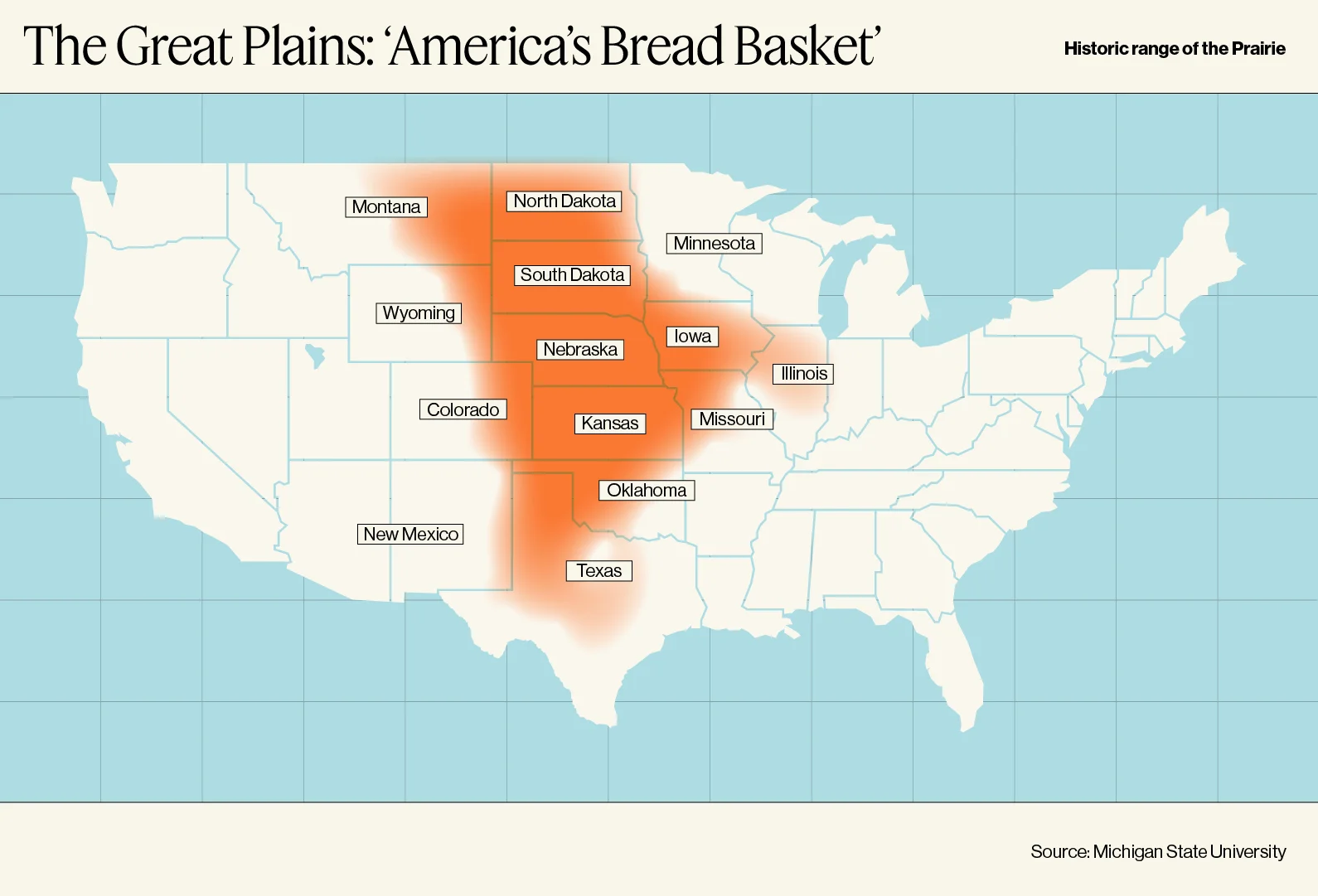 Americas bread basket map
