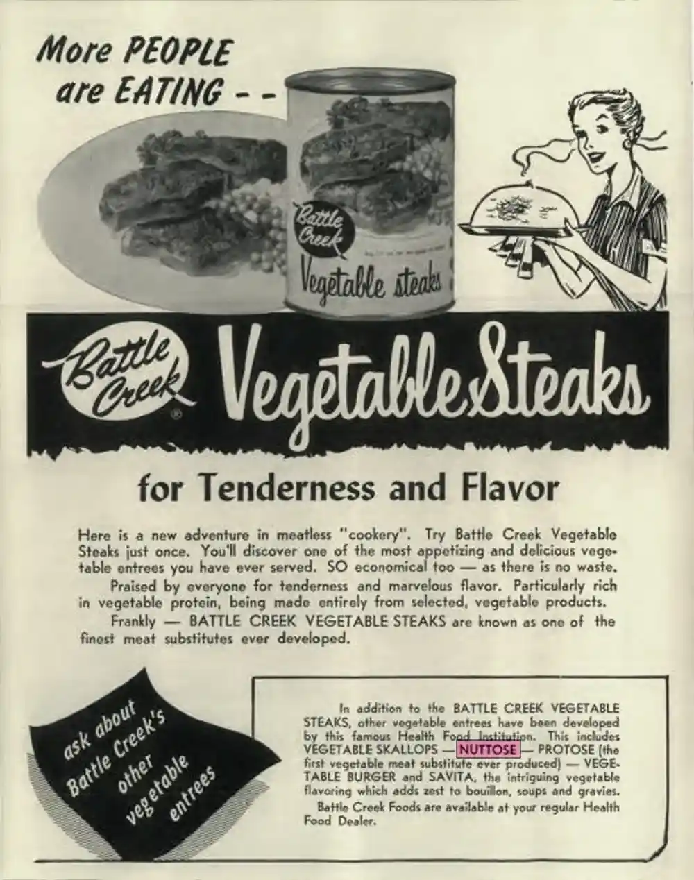 Early advertisement of meat alternatives 