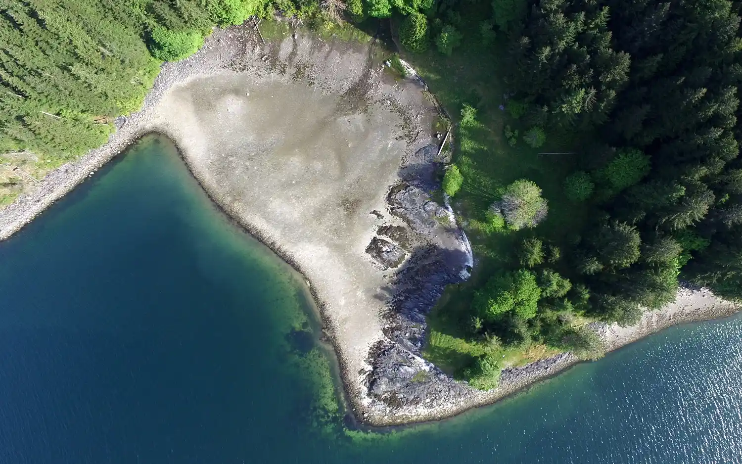 Clam garden shown from above.