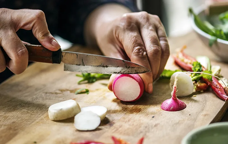 Chopping vegetables