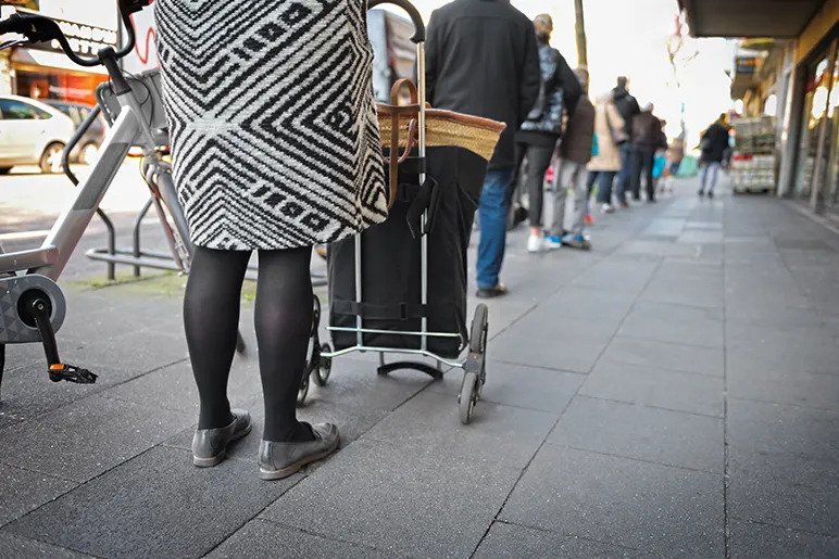 People queuing