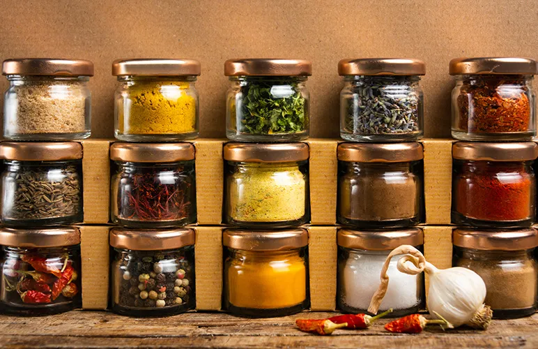 Jars of spices
