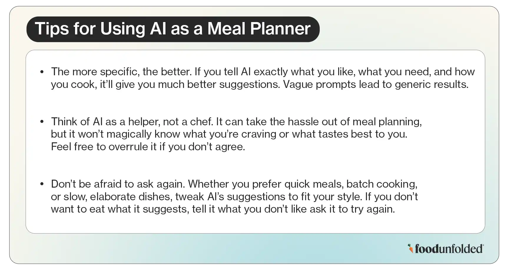 AI for meal prep
