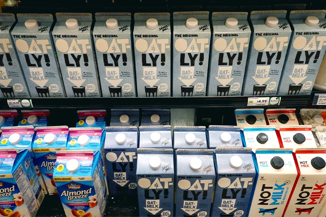 Plant-based milk now makes up 11% of the European milk market, with oat milk leading sales in the category. (Photo by Scott Olson/Getty Images)